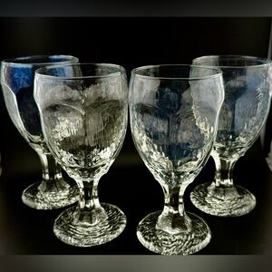 4 Libbey Chivalry clear glass water goblet. 12oz